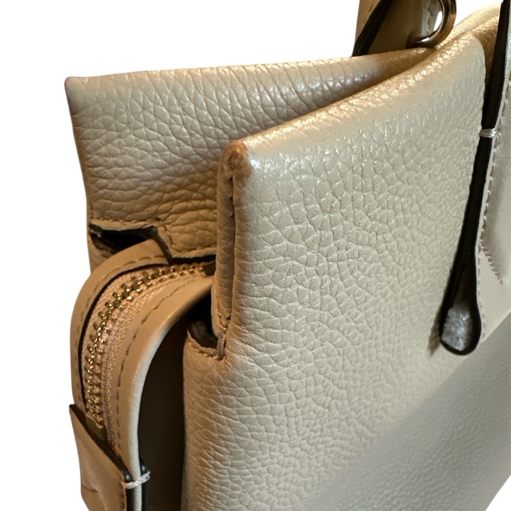 Michael Kors large Rollins pebbled leather satchel in the color oat - Picture 11 of 12